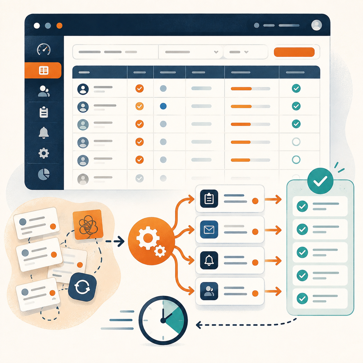 Illustration of Moodle gradebook and admin workflow automation